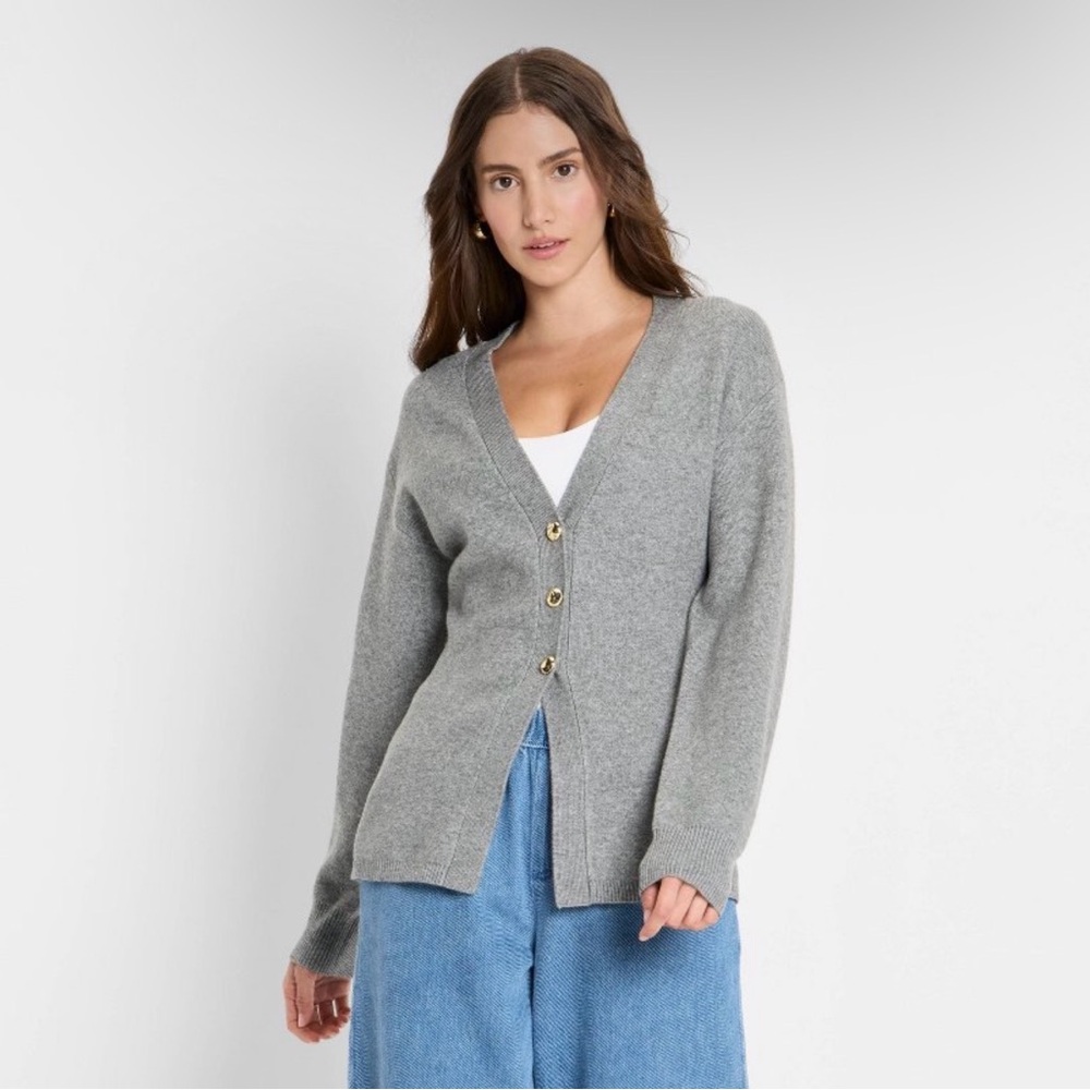 Gray Women's Cardigan Sweater